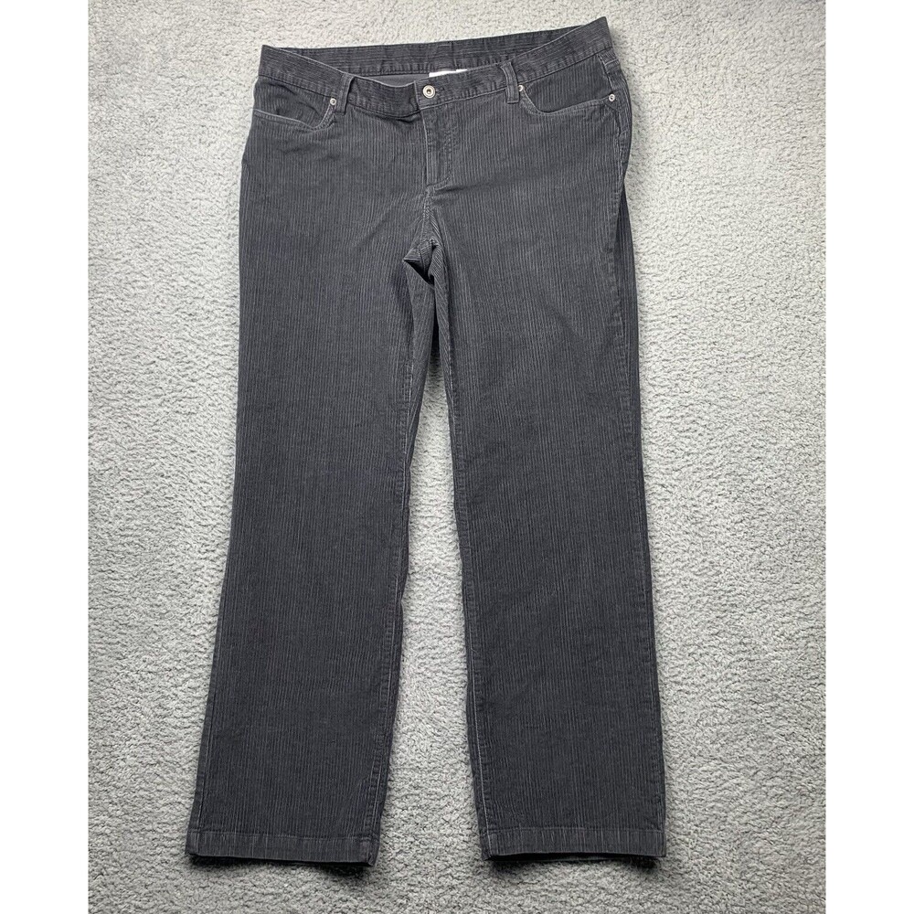 Columbia Pants Womens 16 Gray Corduroy Mid Rise Straight Leg